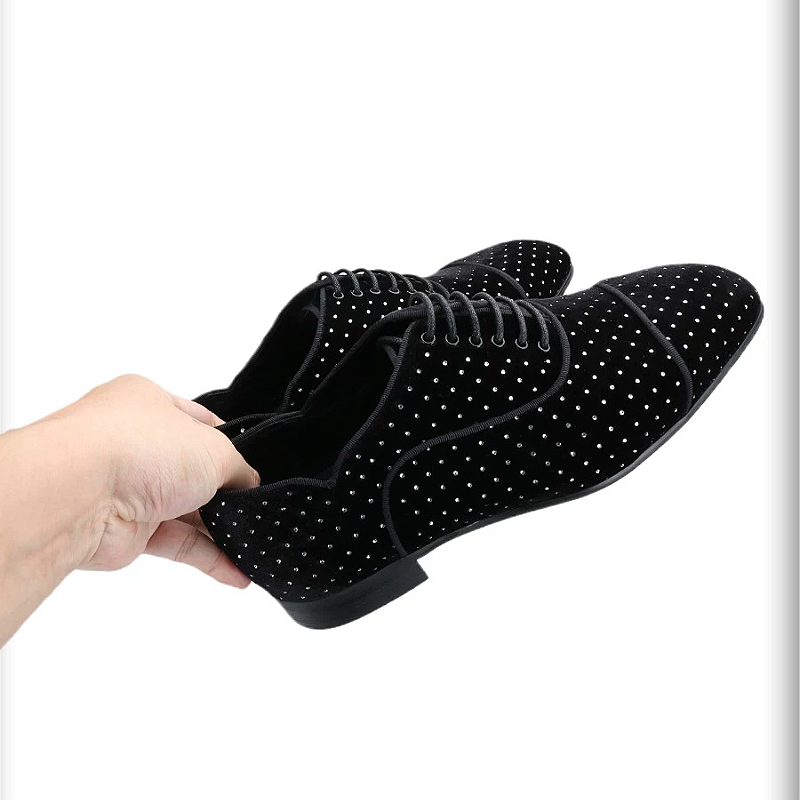 Suede Shiny Lace-Up Oxford Leather Shoes