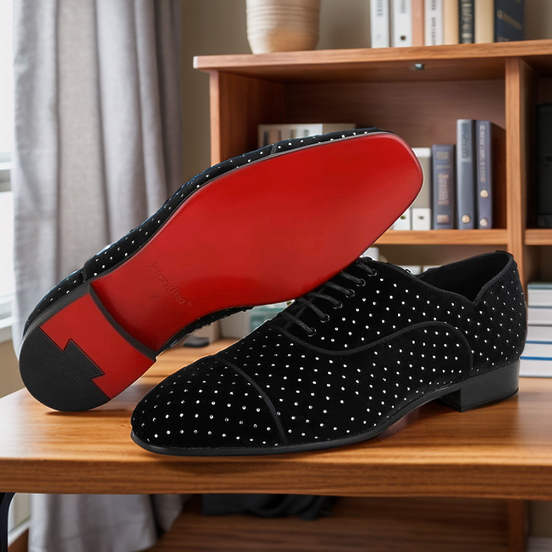Suede Shiny Lace-Up Oxford Leather Shoes
