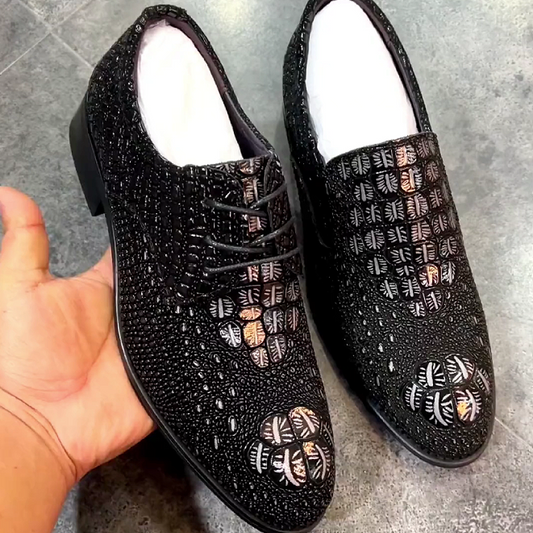 Shiny Crocodile Pattern Formal Leather Shoes