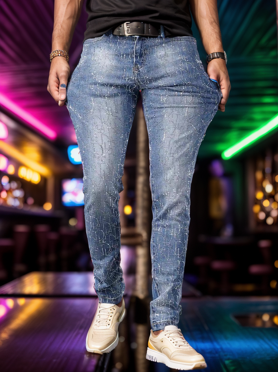 Stylish diamond-filled jeans