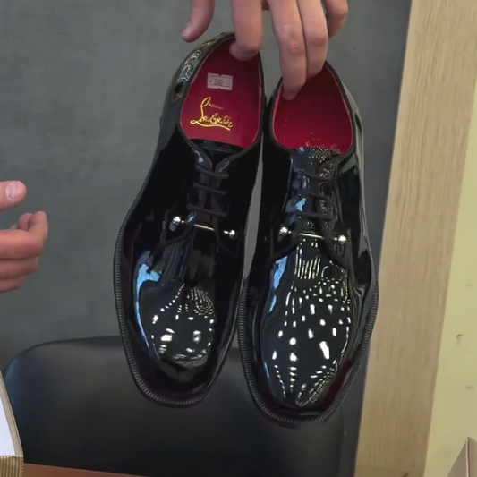 Shiny & Fashionable a& Luxurious Lace-up Leather Shoes
