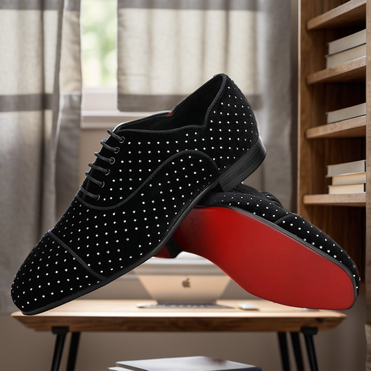 Suede Shiny Lace-Up Oxford Leather Shoes