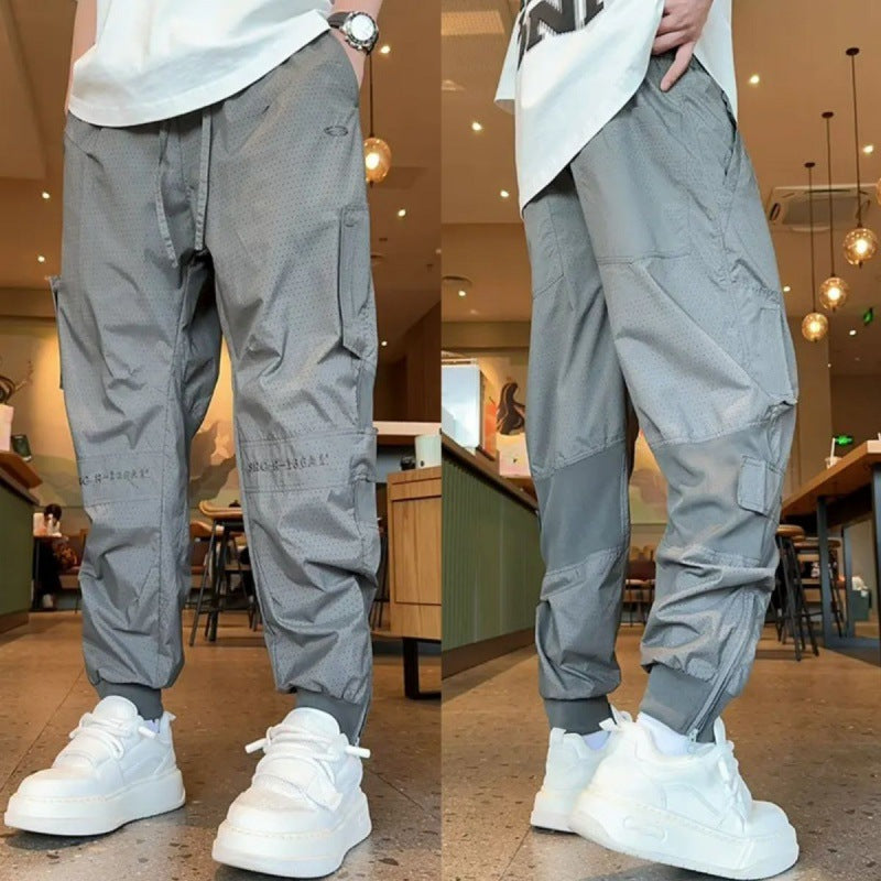 Trendy All-match Loose Breathable Quick-drying Ice Silk Casual Pants