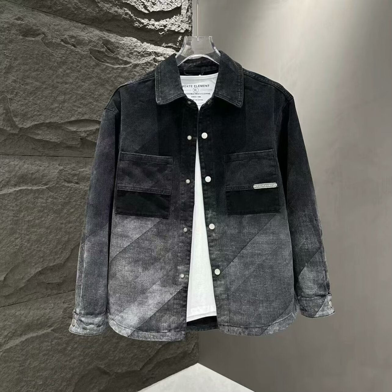 A premium gradient denim jacket