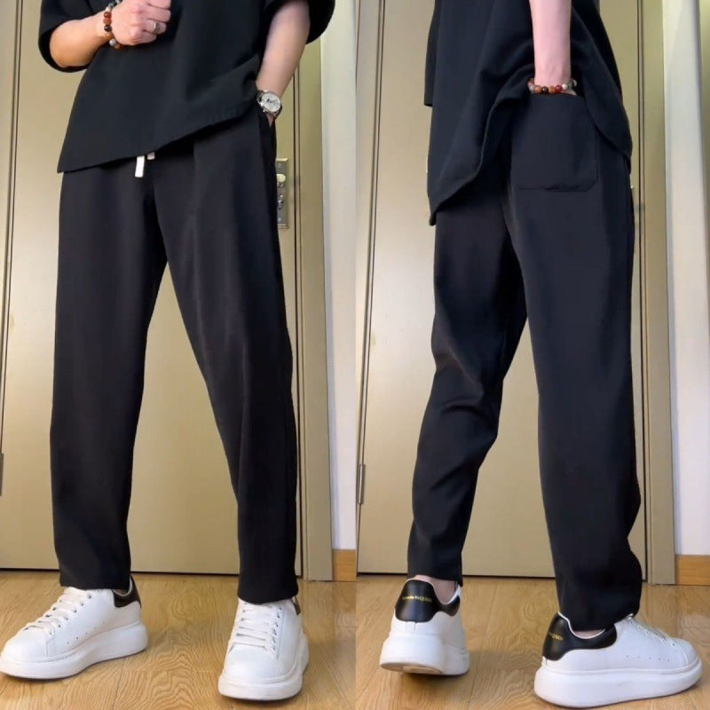 Trendy All-match Loose Breathable Quick-drying Ice Silk Casual Pants