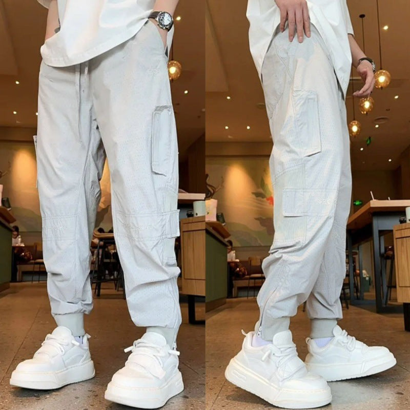 Trendy All-match Loose Breathable Quick-drying Ice Silk Casual Pants