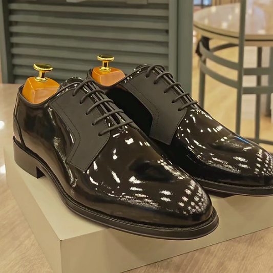 Shiny Leather Lace-Up Formal Shoe Comfortable