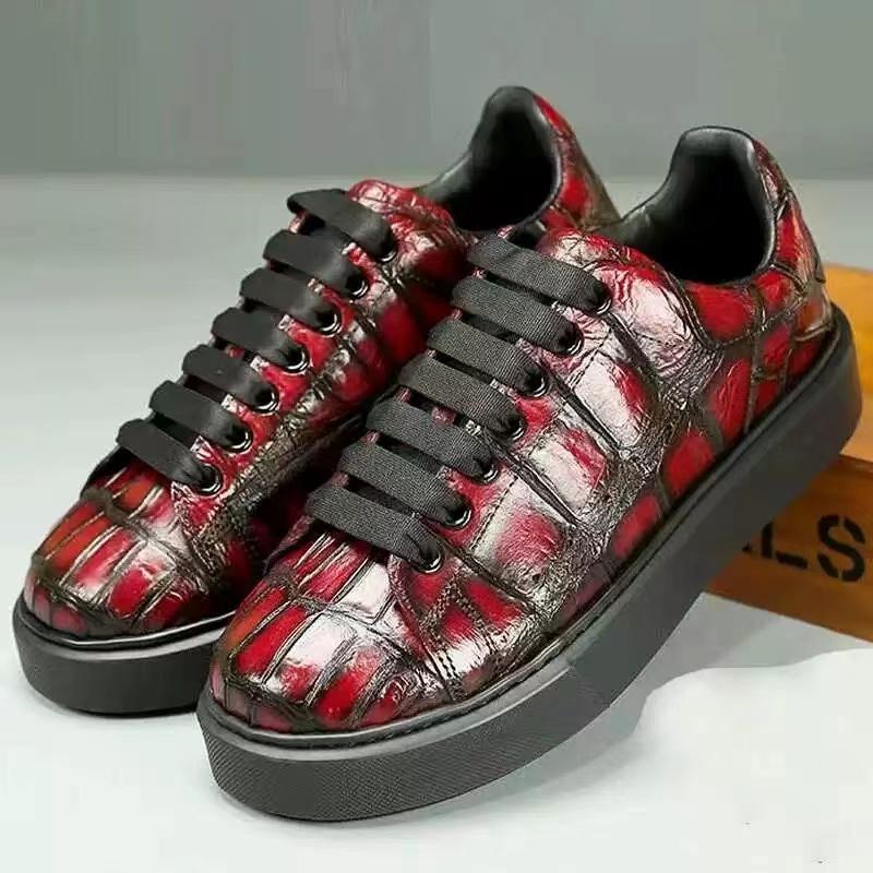 Crocodile leather casual shoes for men