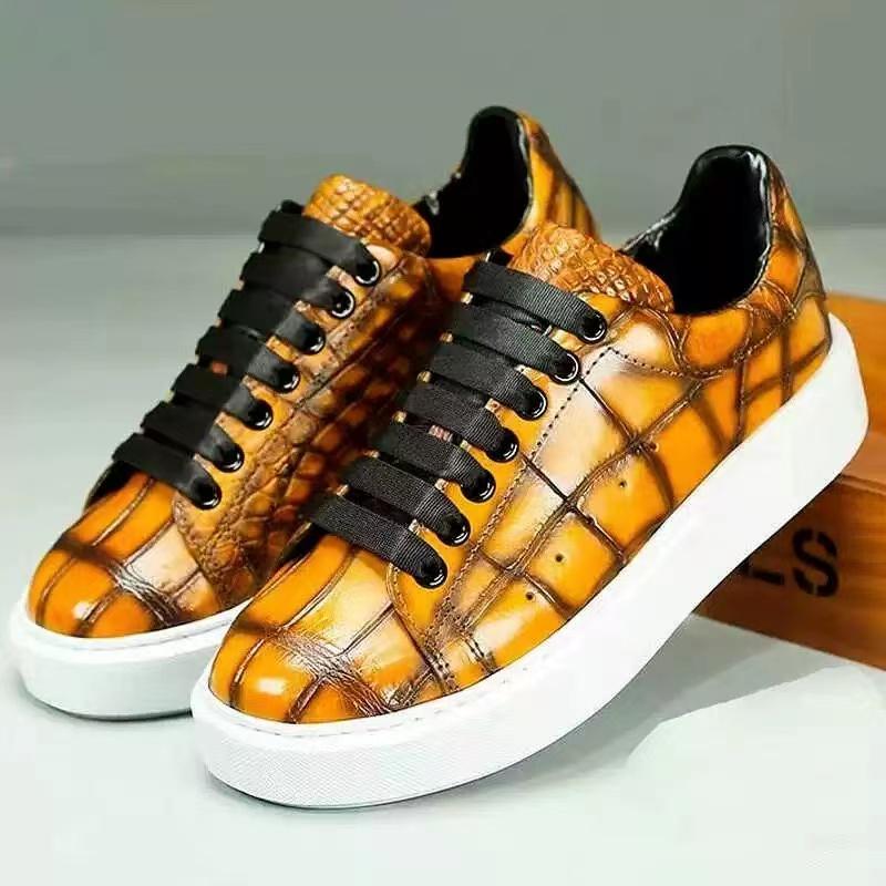 Crocodile leather casual shoes for men