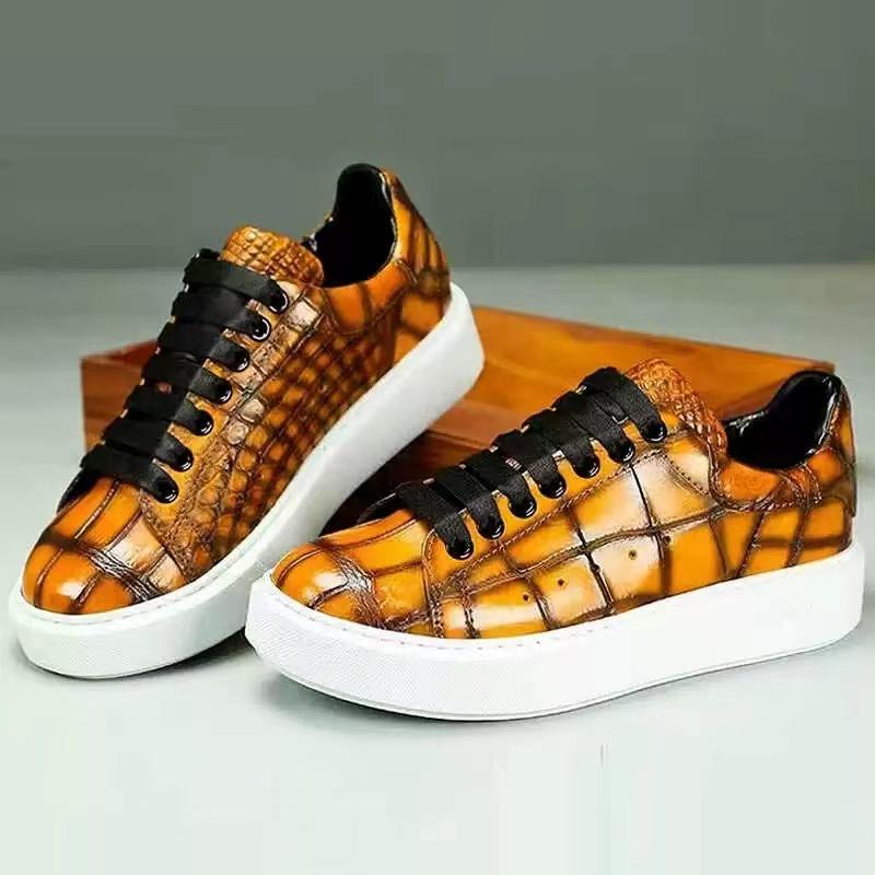 Crocodile leather casual shoes for men