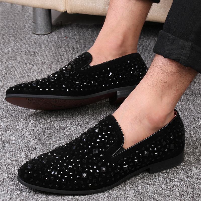 A foot full of diamond men's shoes