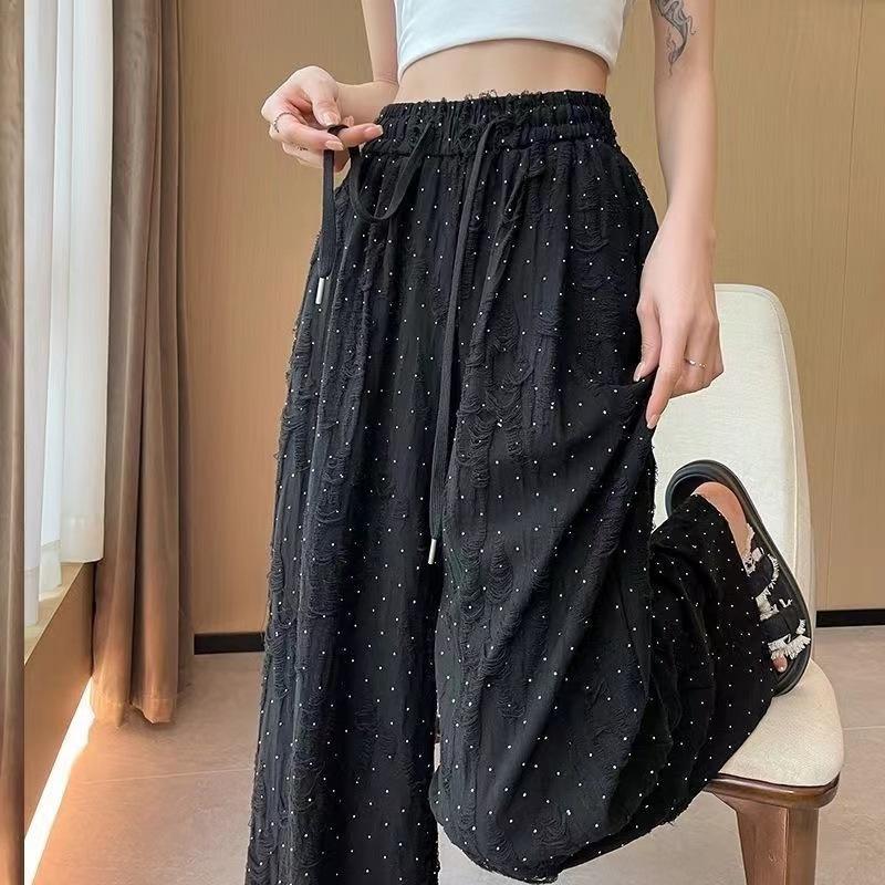 High-grade Relaxed-fit Straight-leg Wide-leg Pants