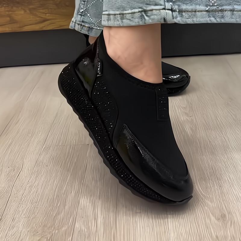 Rhinestone reflective women's casual shoes