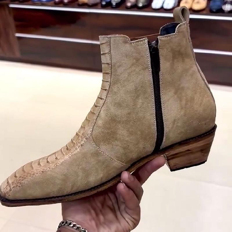 Retro nubuck leather casual men's boots