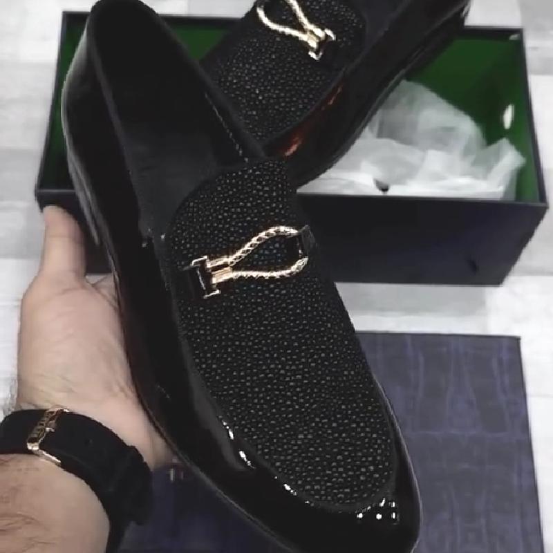 Light luxury shiny business men's leather shoes