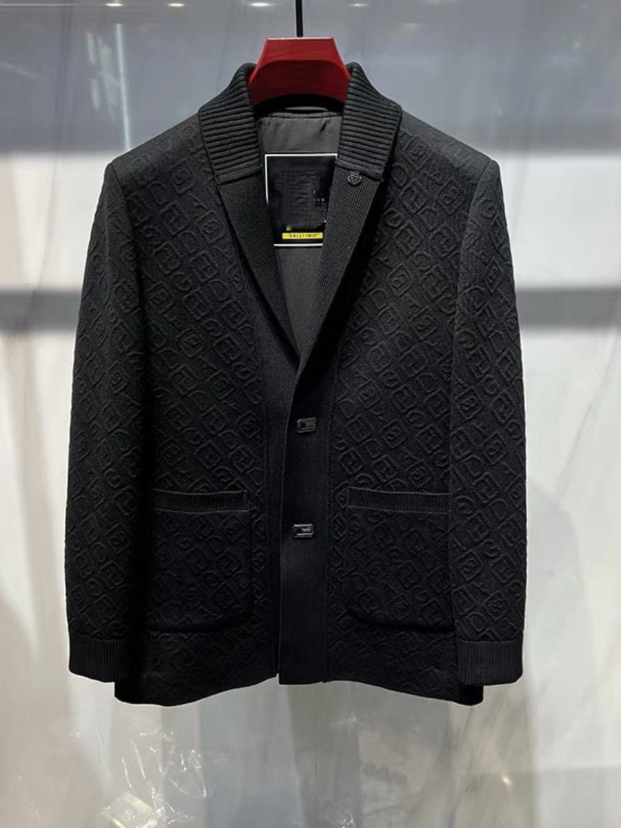 A high-quality dark-patterned men's jacket