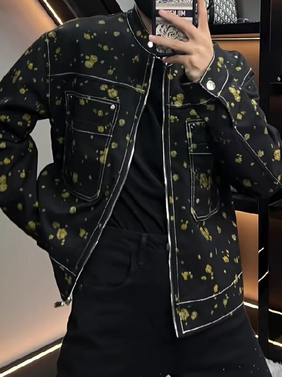 Men's jacket with trendy prints