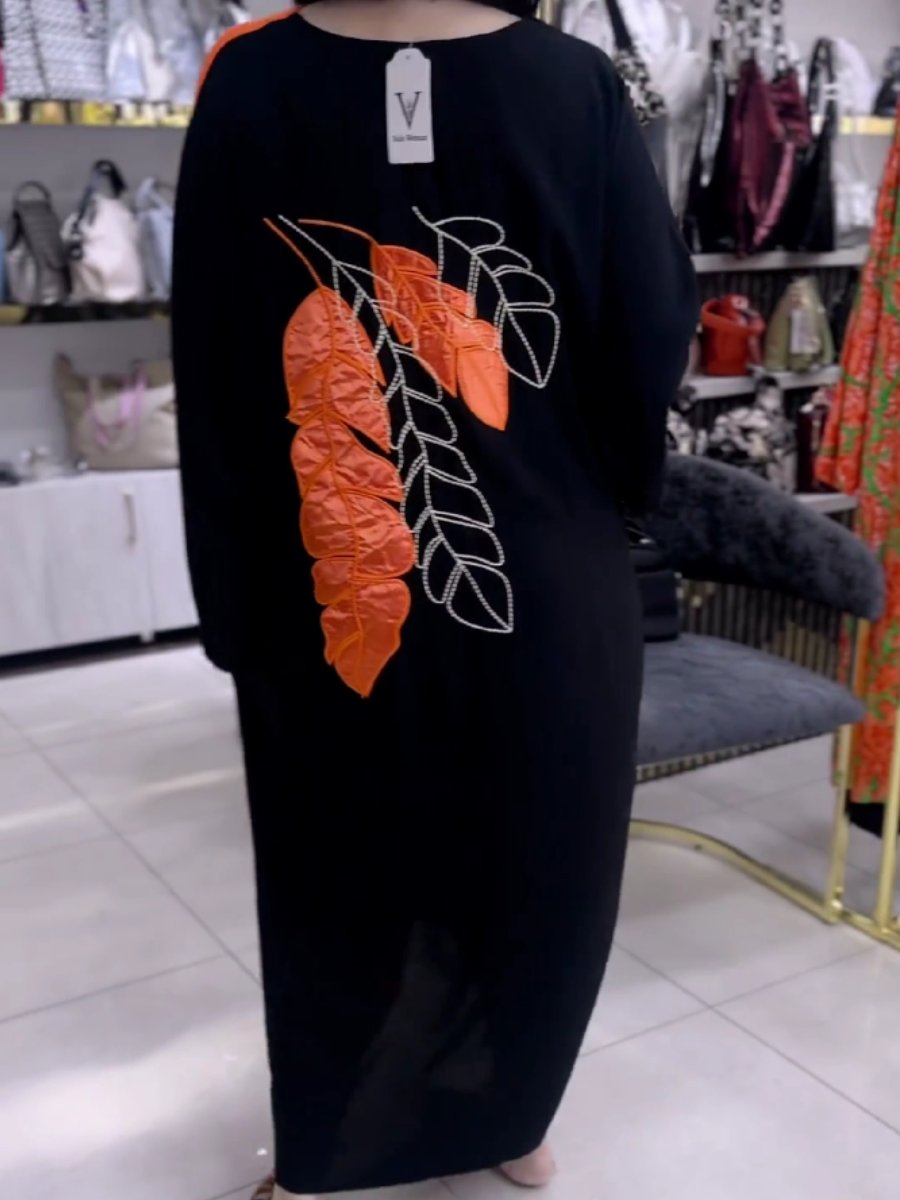 Black and orange panelled stylish loose jacket