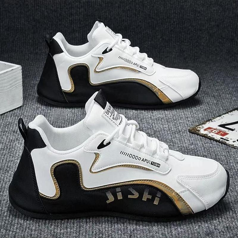 Stylish, breathable two-tone panelled casual shoes