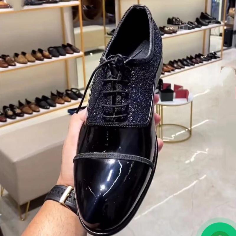 Shiny British style fashion men's leather shoes