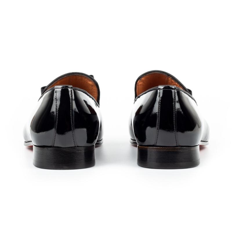 Light luxury shiny bow tie leather shoes