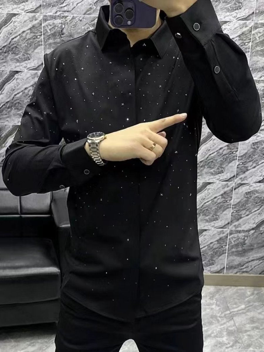 Starry slim long-sleeved shirt