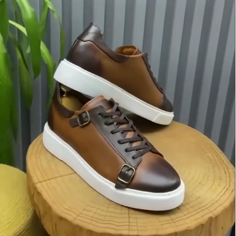 British business gradient leather shoes