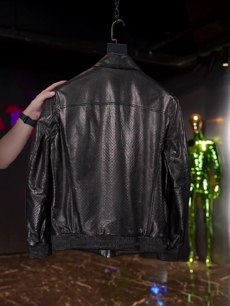 Leather panelled luxury jacket