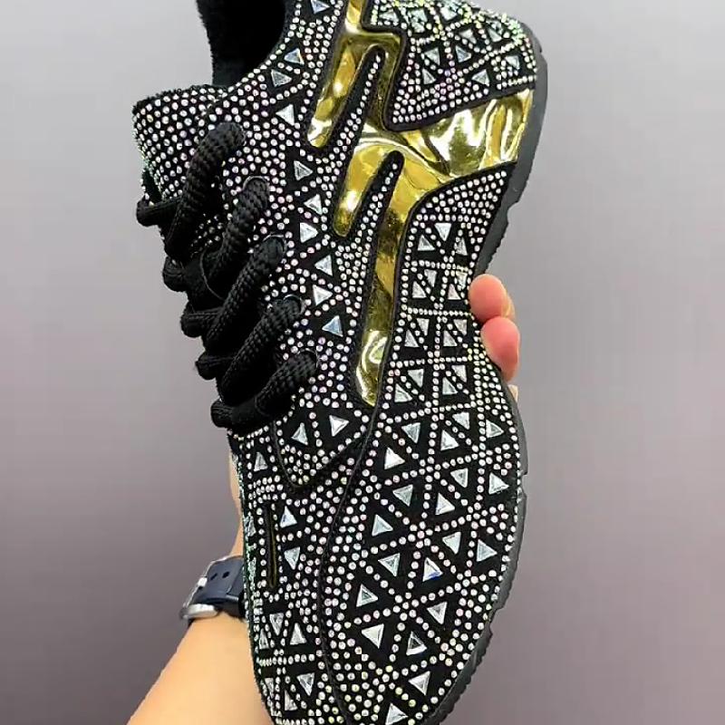 Rhinestone starry casual  clunky sneaker