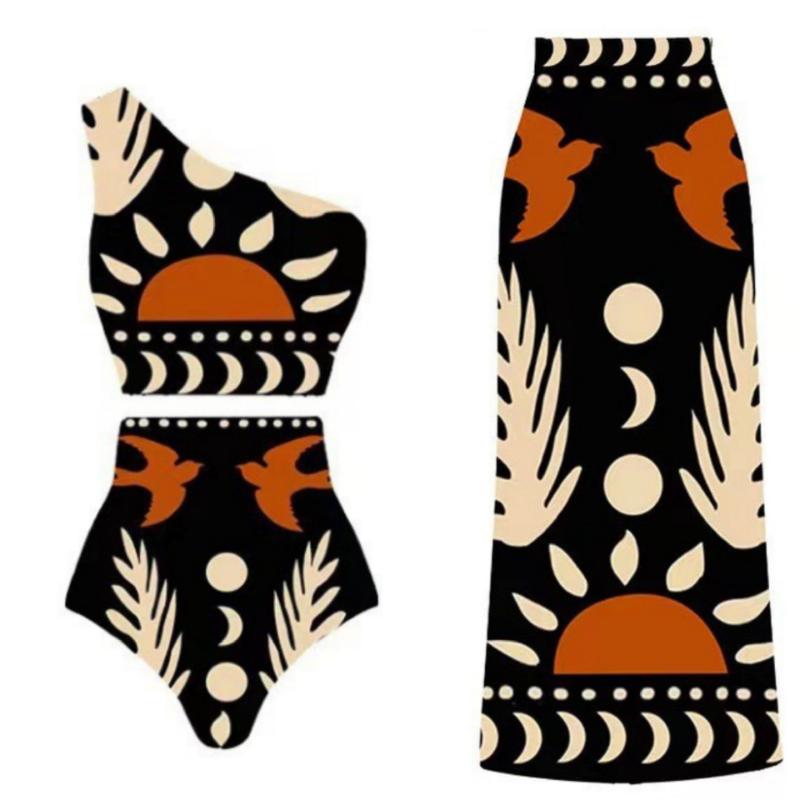 Vintage Printed Mesh Swimsuit