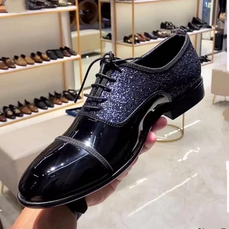 Shiny British style fashion men's leather shoes