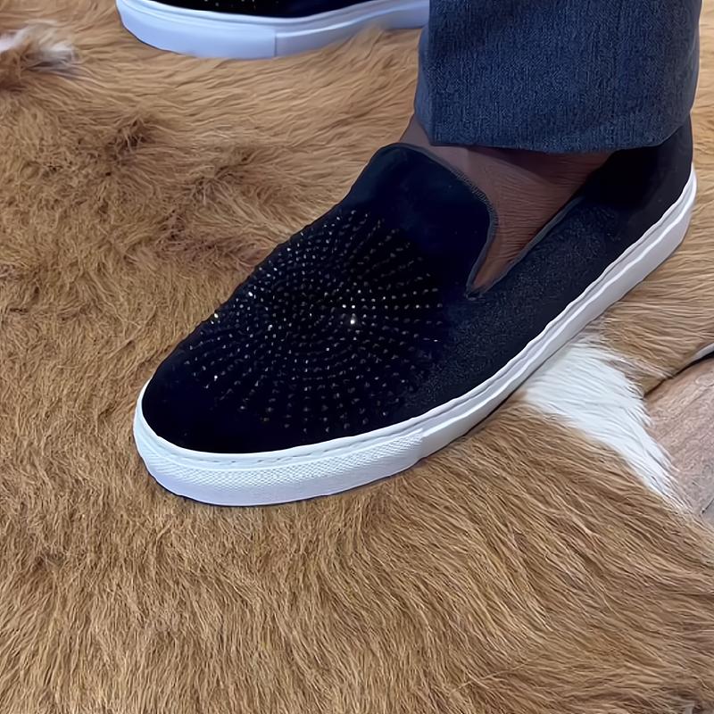 Personalized rhinestone slip-on loafers