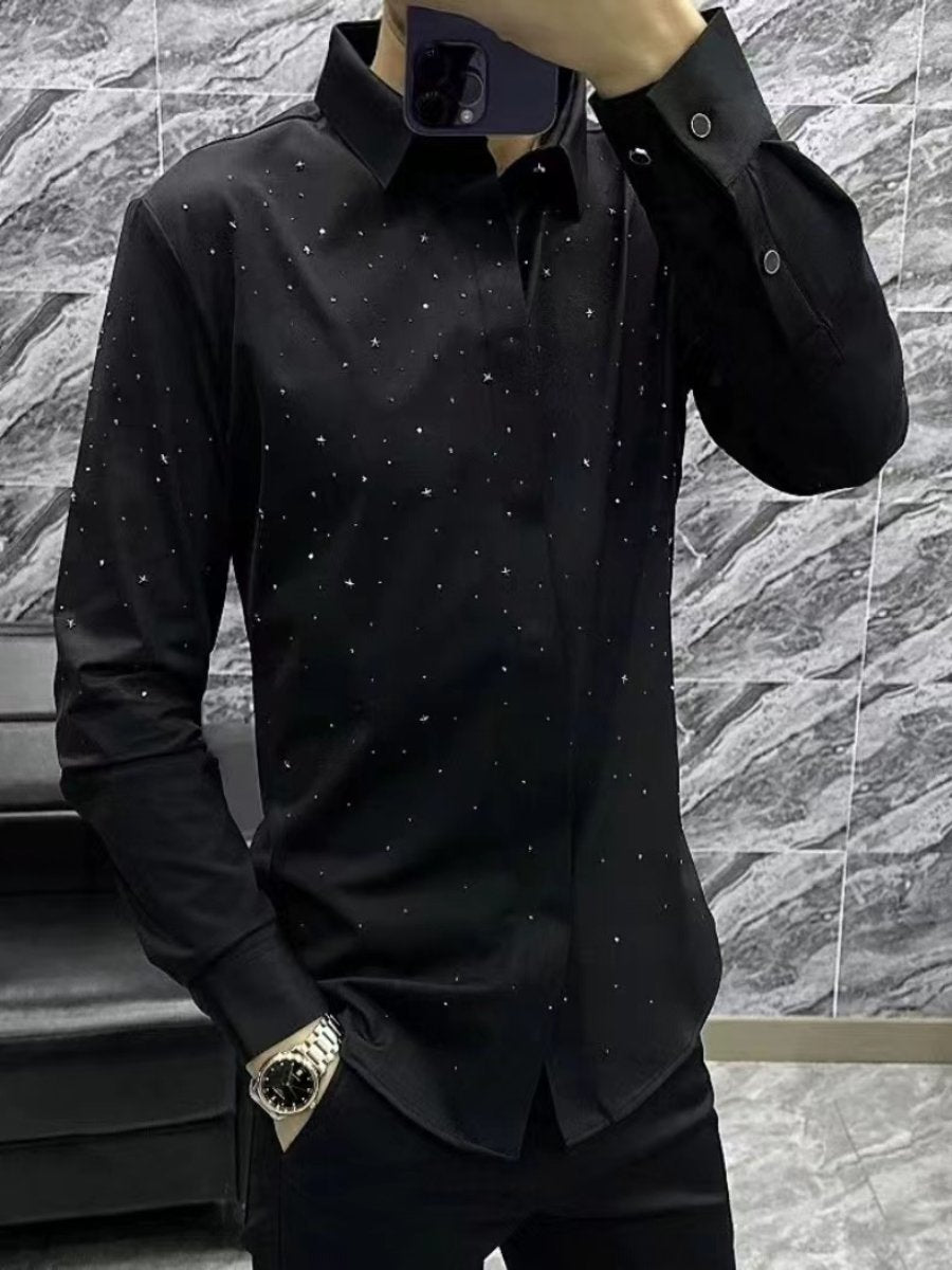 Starry slim long-sleeved shirt