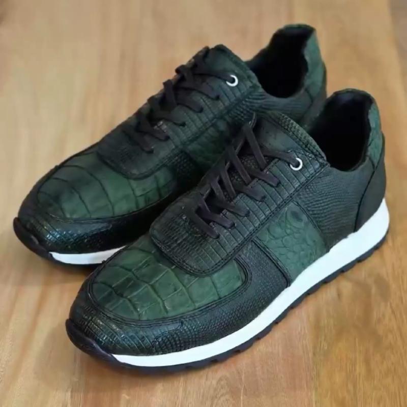 Comfortable, breathable crocodile-print sneakers