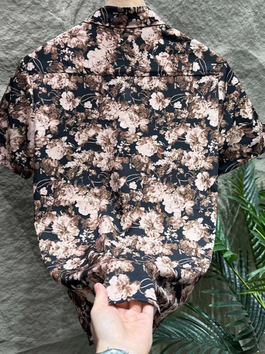 Vintage print short-sleeved shirt