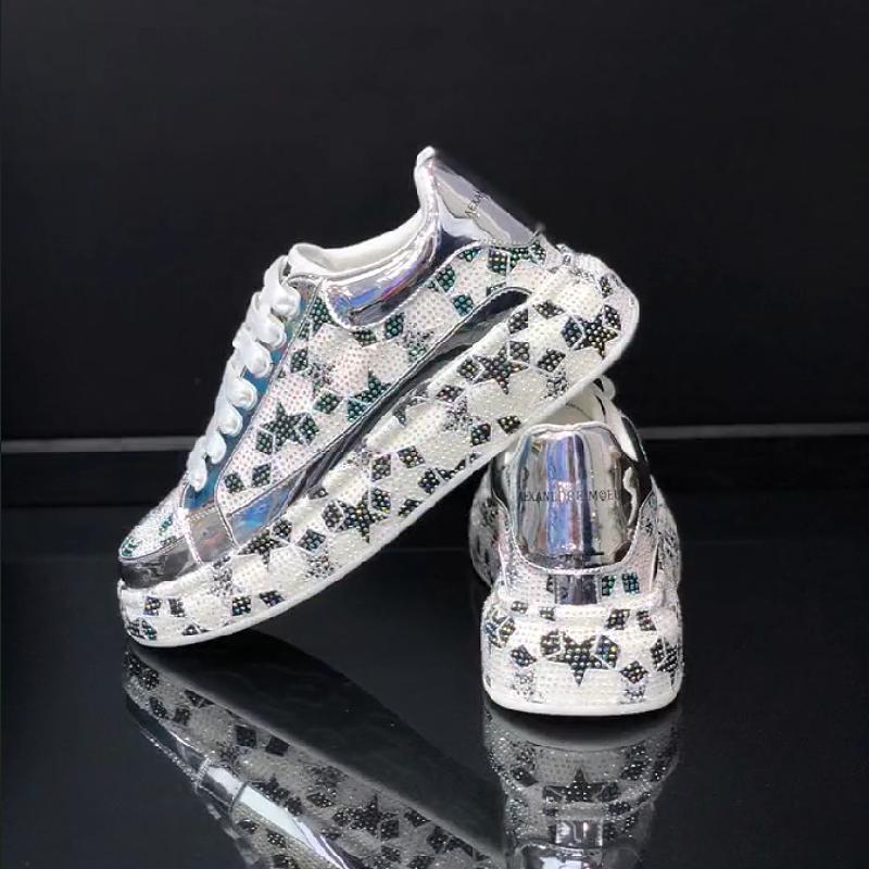 Light luxury diamond print men's casual shoes