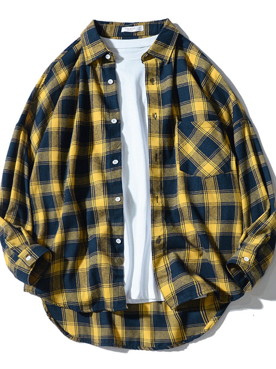 Casual plaid shirt jacket