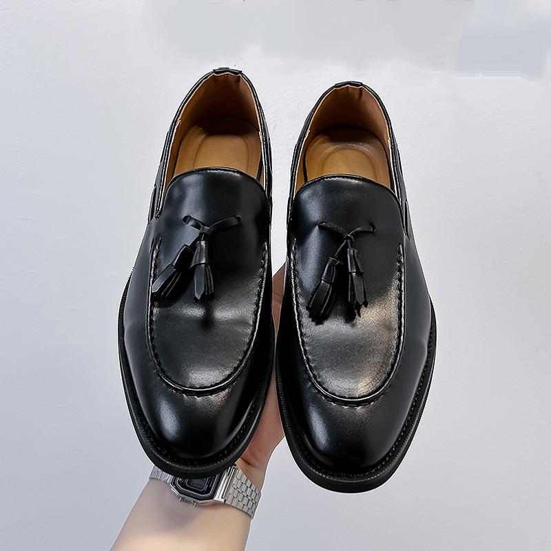 Tassel leather handmade casual leather shoes