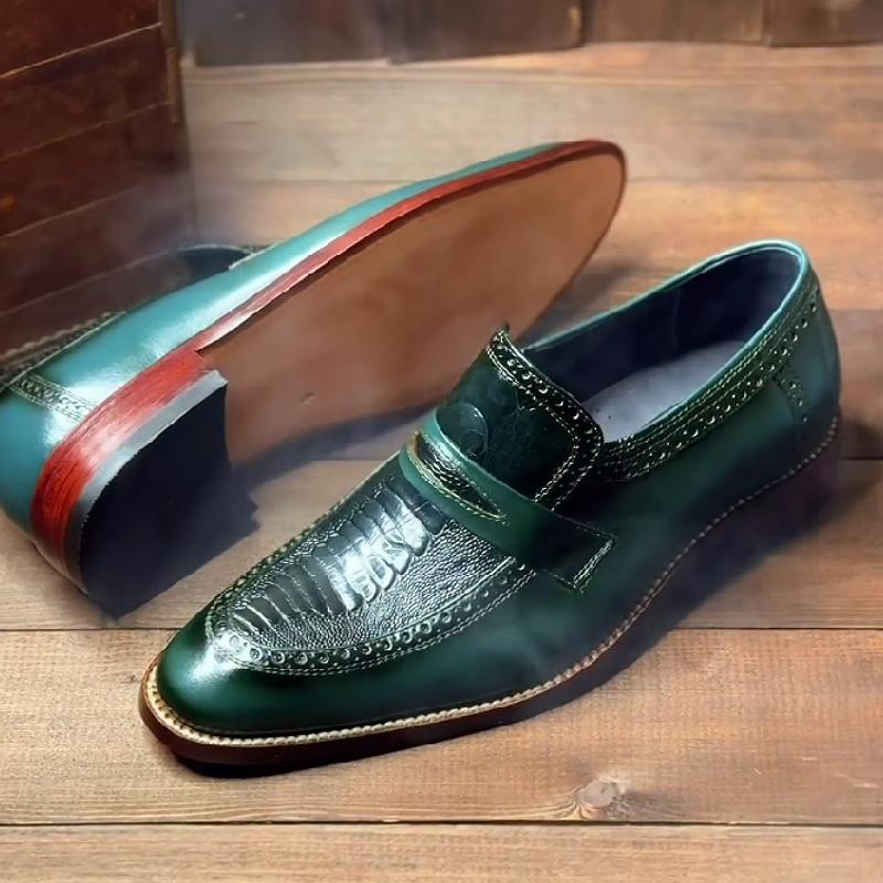 Light luxury pattern men's business leather shoes