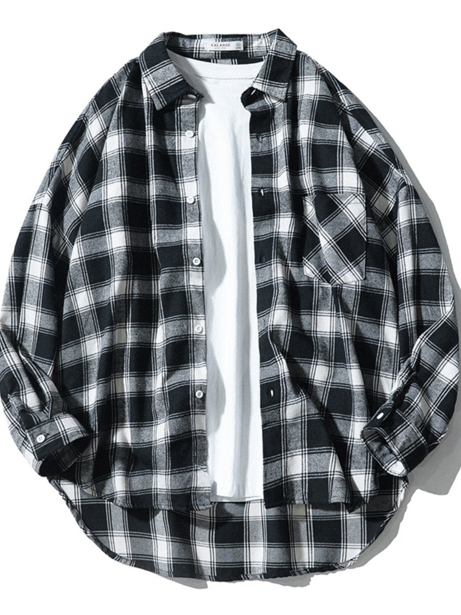 Casual plaid shirt jacket