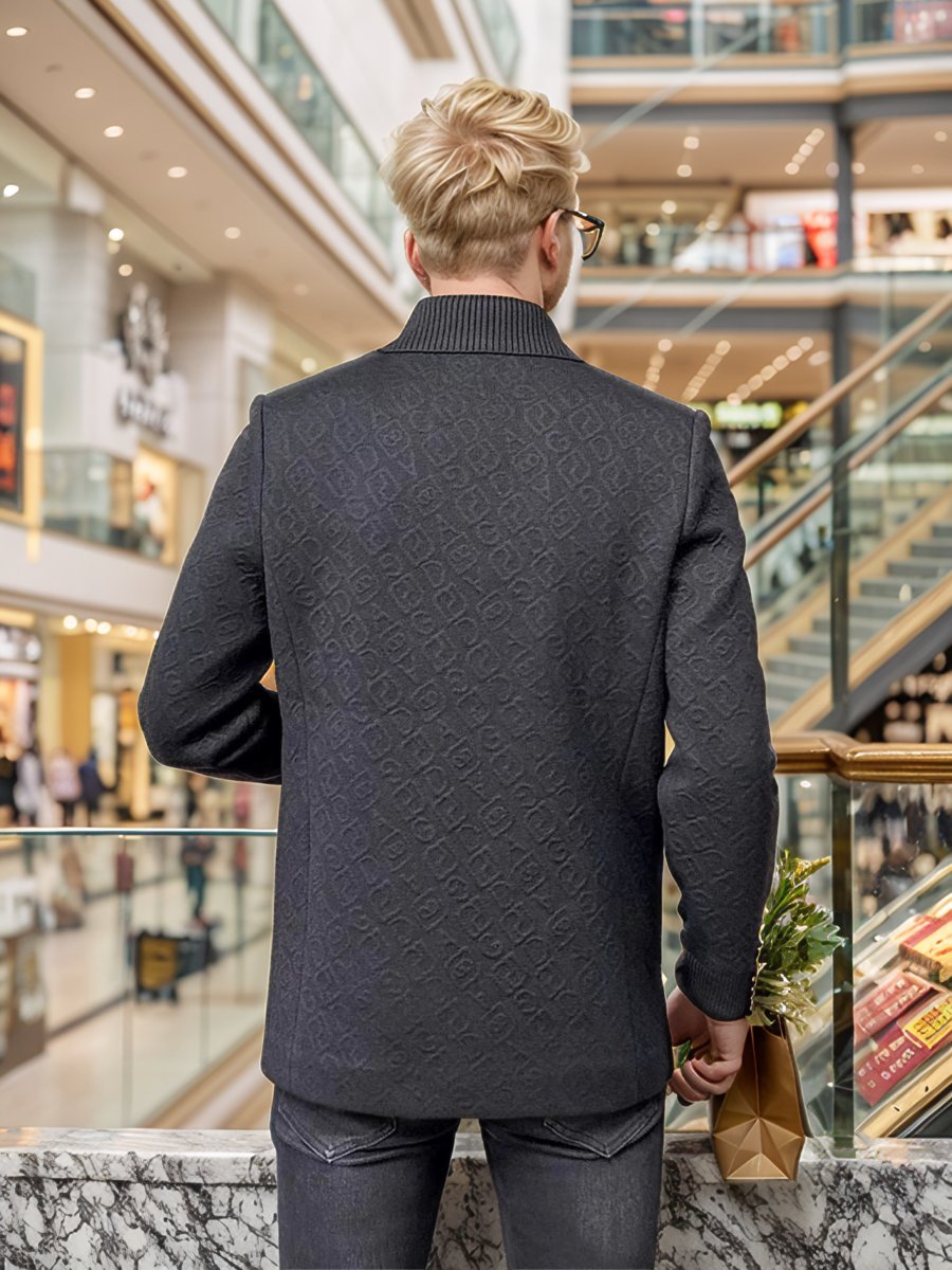 A high-quality dark-patterned men's jacket