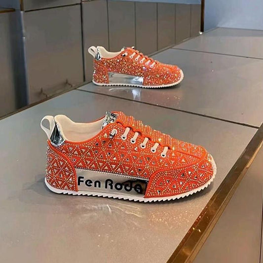 Colorful rhinestone light luxury casual men's shoes