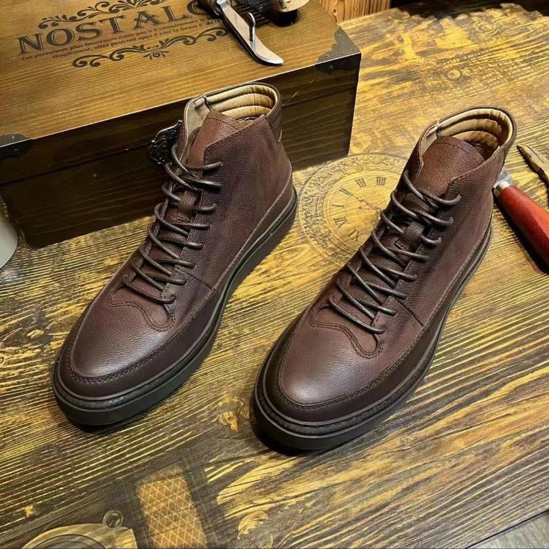 Vintage leather men's martin boots