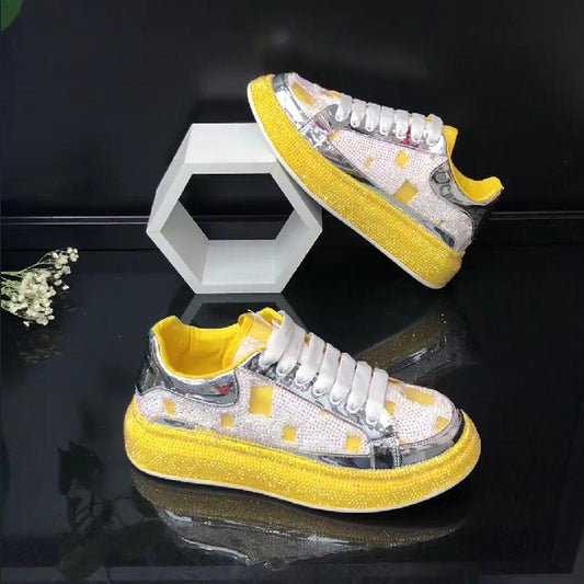 Men's casual shoes with a colorful diamond platform