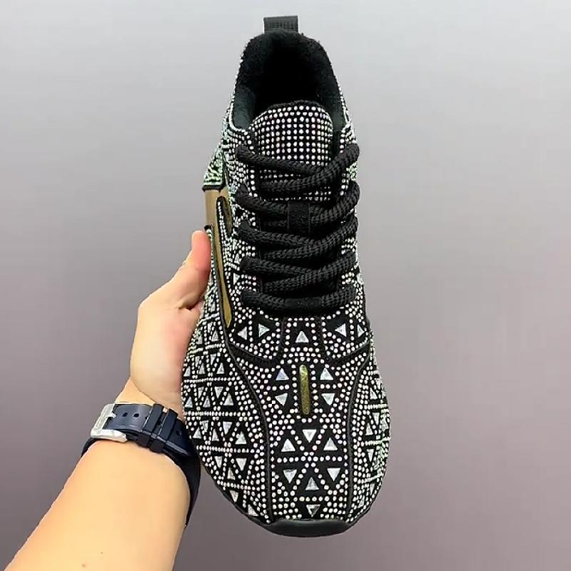 Rhinestone starry casual  clunky sneaker