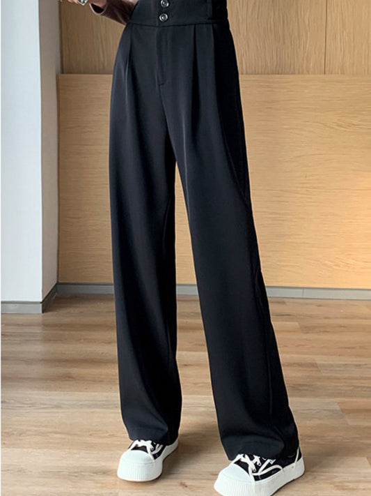 Slimming High-Waist High-End Wide-Leg Suit Pants