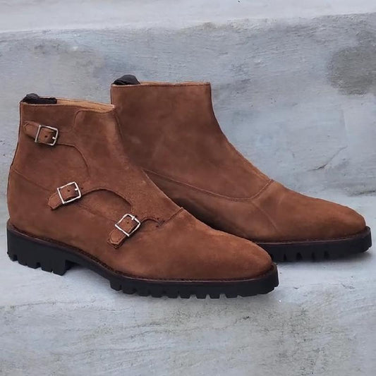 Vintage matte British three-button men's boots