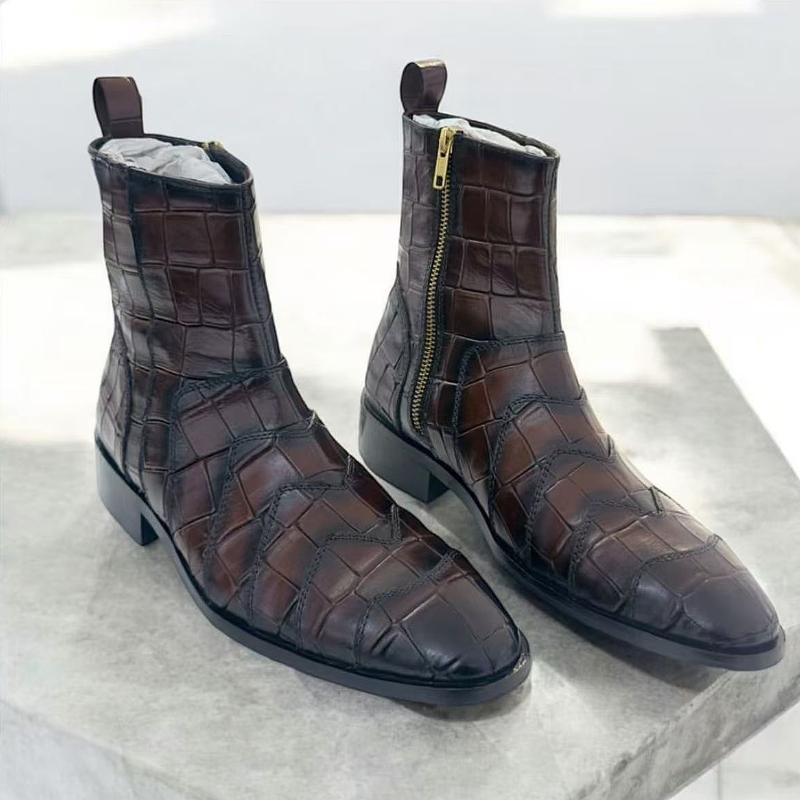 British-style pattern light luxury men's boots