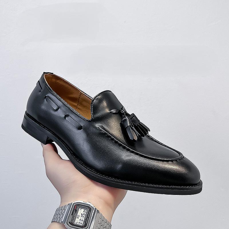 Tassel leather handmade casual leather shoes