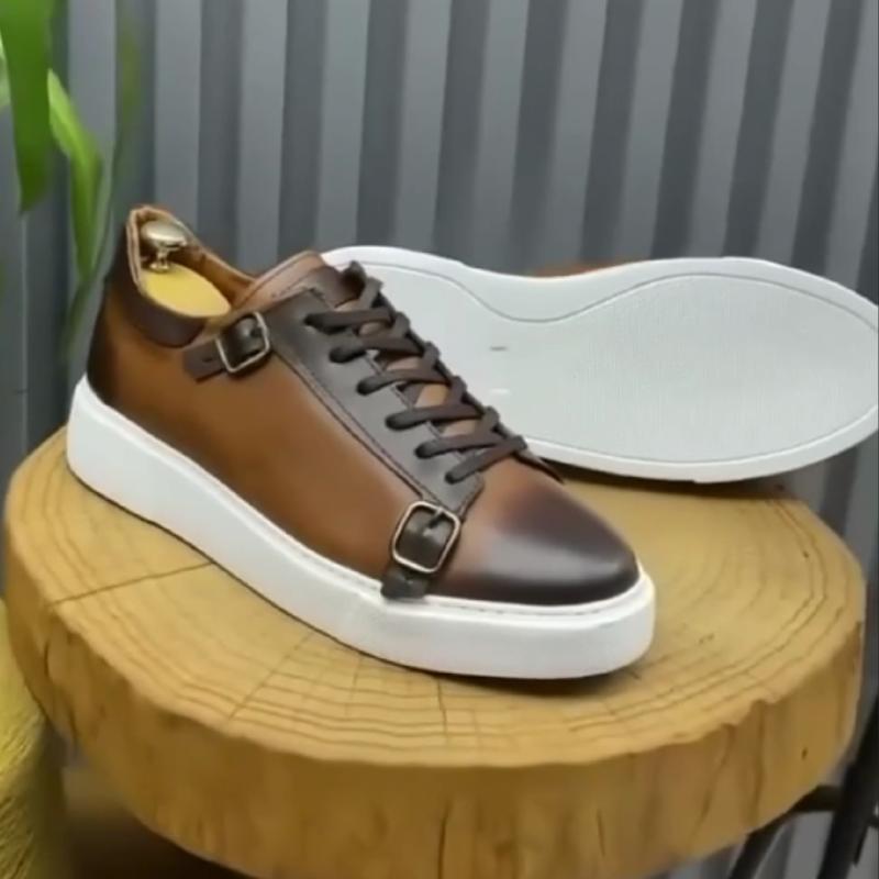 British business gradient leather shoes